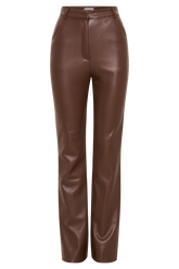 Tyra Straight Leg Faux Leather Pants - Chocolate